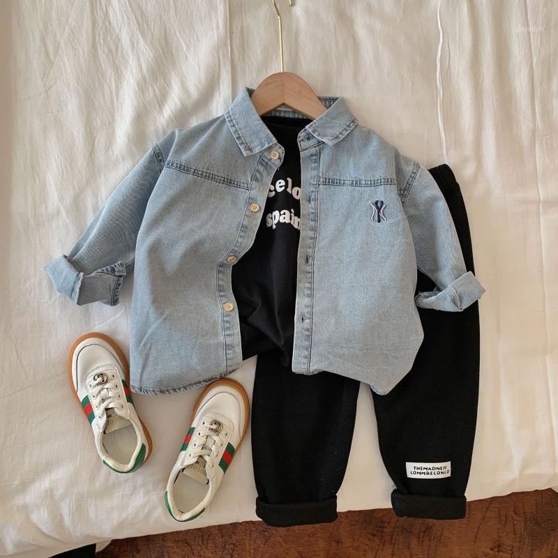 Jackets Children Jeans Coat 2021 Autumn Boys And Girls Solid Embroidered Casual Turn-down Collar Shirt Korean Top Clothes, Blue;gray
Jackets Children Jeans Coat 2021 Autumn Boys And Girls Solid Embroidered Casual Turn-down Collar Shirt Korean Top Clothes, Blue;gray