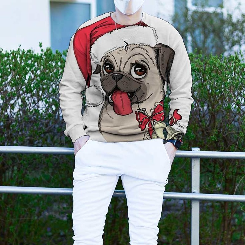Men's Christmas 3D Printing Long Sleeve Hoodless Sweater Santa Claus Small Animal Pattern Costume, White;black
Men's Christmas 3D Printing Long Sleeve Hoodless Sweater Santa Claus Small Animal Pattern Costume, White;black