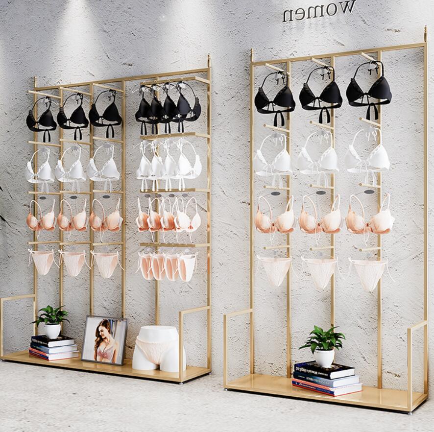 Underwear store display rack Commercial Furniture cabinet underwears floor middle island racks double-sided socks show bra shelf
