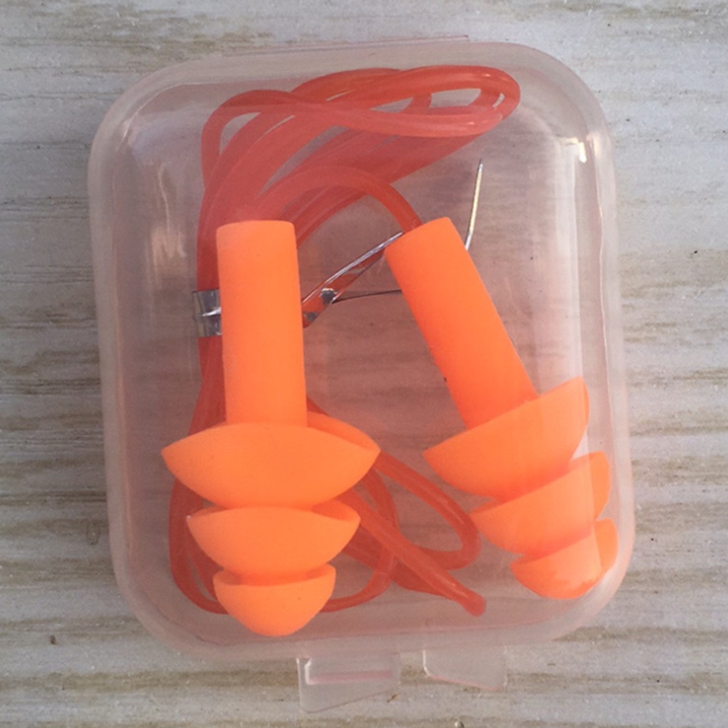 Wholesale Plastic Earplugs Swimmers Soft and Flexible Ear care Plugs with rope for travelling sleeping reduce noise Earplug