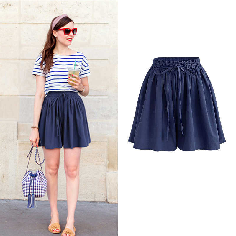 Summer Women Shorts High Waist Loose Chiffon Shorts Plus Size 6XL Female Slacks Large Size Shorts 8001 210625