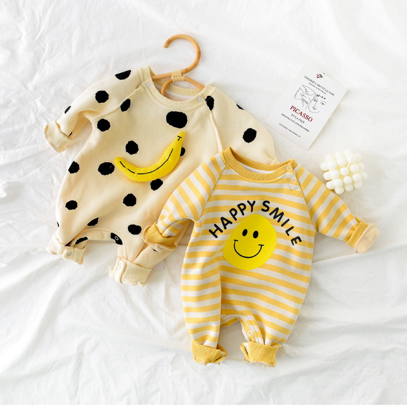 2021 New Spring Baby Girls Boys Romper Polka Dot Banana Smile Striped Jumpsuit Children Outwear Fashion Clothes E3081, Blue
2021 New Spring Baby Girls Boys Romper Polka Dot Banana Smile Striped Jumpsuit Children Outwear Fashion Clothes E3081, Blue