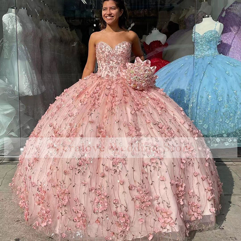 vestidos de quinceanera Dress 2022 Sweetheart Appliques Lace Beads vestido De 15 años Ball Gown Prom Gowns