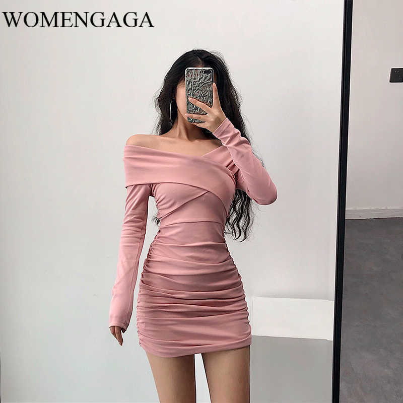 WOMENGAGA Sexy Strapless Cross Pleated Tight Hip Full Sleeve Fold Mini Dress Pencil Womens Autumn Girl Female Dresses SXYF 210603, Black
WOMENGAGA Sexy Strapless Cross Pleated Tight Hip Full Sleeve Fold Mini Dress Pencil Womens Autumn Girl Female Dresses SXYF 210603, Black