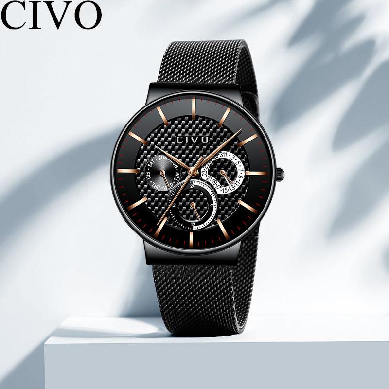 Wristwatches CIVO Mens Watches Top Sports Watch Slim Mesh Date Waterproof Quartz For Men Blue Clock Relogio Masculino, Mesh blue
Wristwatches CIVO Mens Watches Top Sports Watch Slim Mesh Date Waterproof Quartz For Men Blue Clock Relogio Masculino, Mesh blue