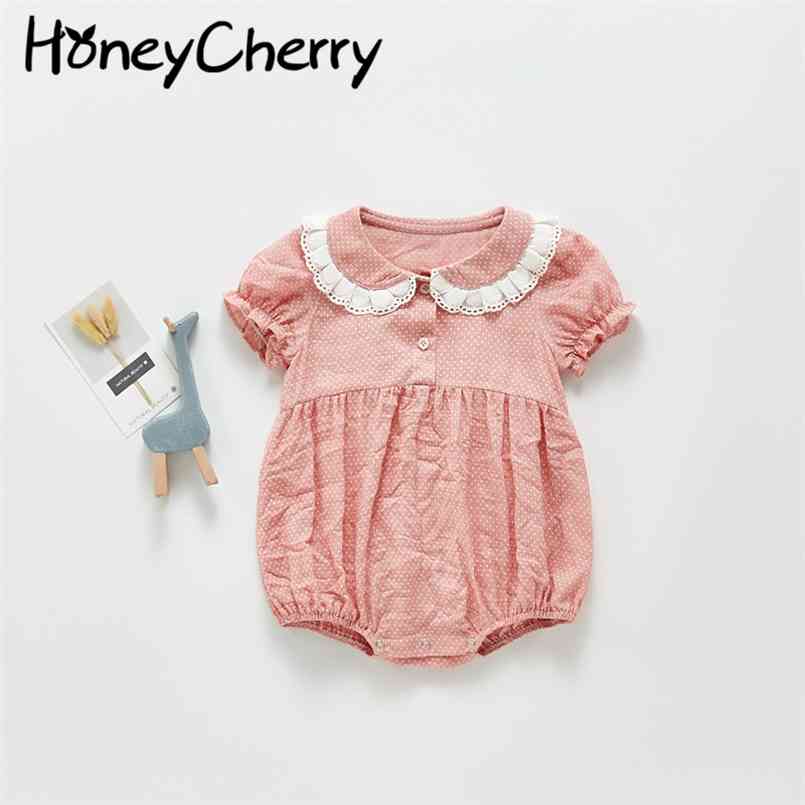 Summer girl baby polka-dot lapel Bodysuits infants 0-2 years old children's clothes climbing 210702, Pink
Summer girl baby polka-dot lapel Bodysuits infants 0-2 years old children's clothes climbing 210702, Pink