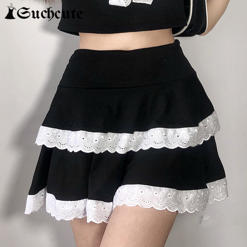 Skirts Goth Aesthetic Lace Patchwork Double Layer For Women Dark Academia Fashion High Waist Mini Party Clubwear YQHL, Black
Skirts Goth Aesthetic Lace Patchwork Double Layer For Women Dark Academia Fashion High Waist Mini Party Clubwear YQHL, Black