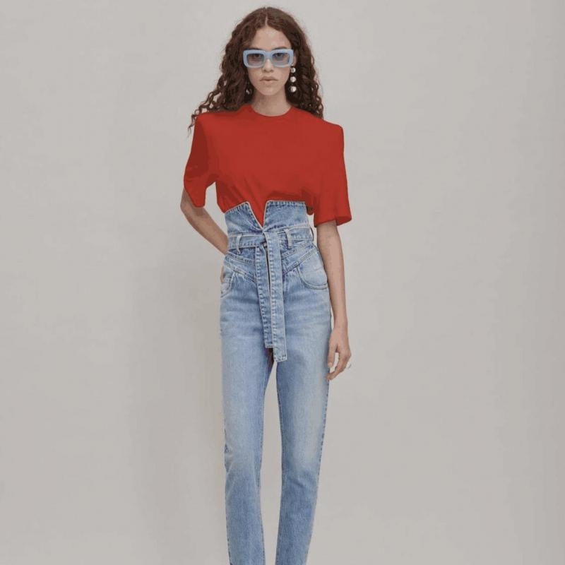 Getspring Women T Shirt Shoulder Padded Cotton White Tee Girl Summer Top Tshirts Plus Size Oversize T-shirt For 210720