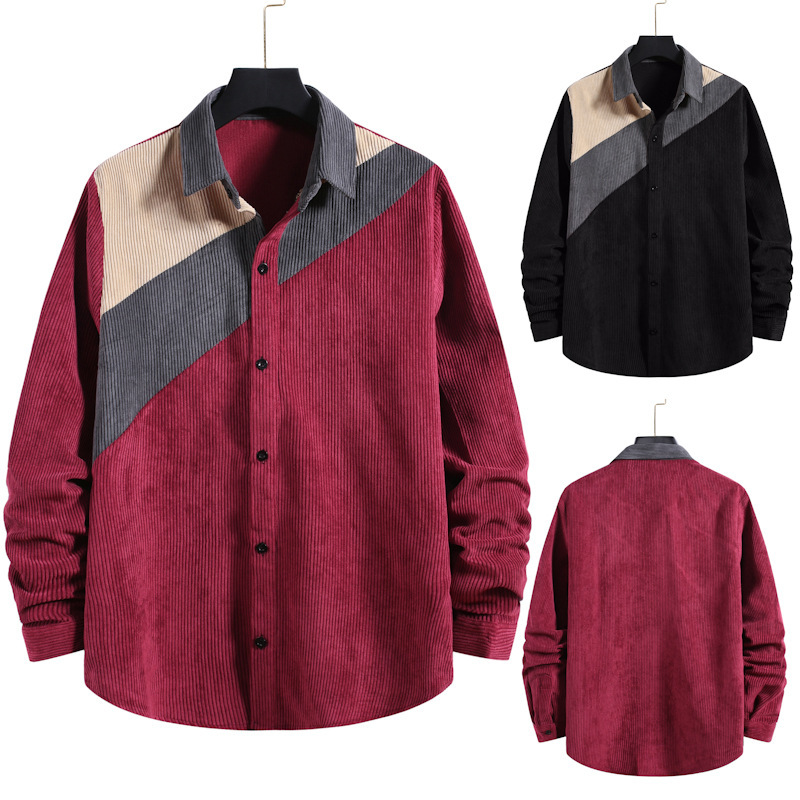 Corduroy Patchwork Men Shirts Long Sleeve Shirt Mens Pocket Colorblock Splice Contrast Camisas Streetwear Striped Oversized 210524, Black
Corduroy Patchwork Men Shirts Long Sleeve Shirt Mens Pocket Colorblock Splice Contrast Camisas Streetwear Striped Oversized 210524, Black