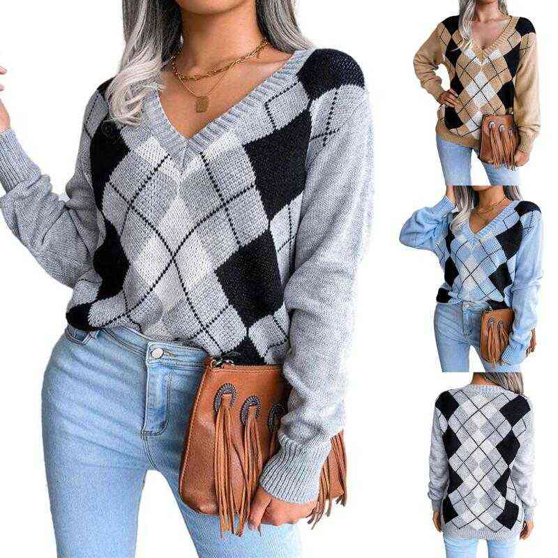 V-neck Winter Autumn Women Fashion Casual Printed Sweaters Long Sleeve Pullover Loose Knitwear Sweater Y1110, Khaki
V-neck Winter Autumn Women Fashion Casual Printed Sweaters Long Sleeve Pullover Loose Knitwear Sweater Y1110, Khaki