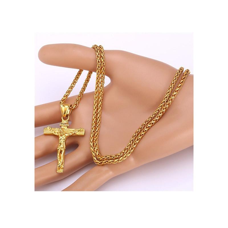 Pendant Necklaces Mens Jewellery Necklace Locket Gothic Accessories Halloween Punk Cuban Link Chain Jesus Christ Gift Easter Colgante