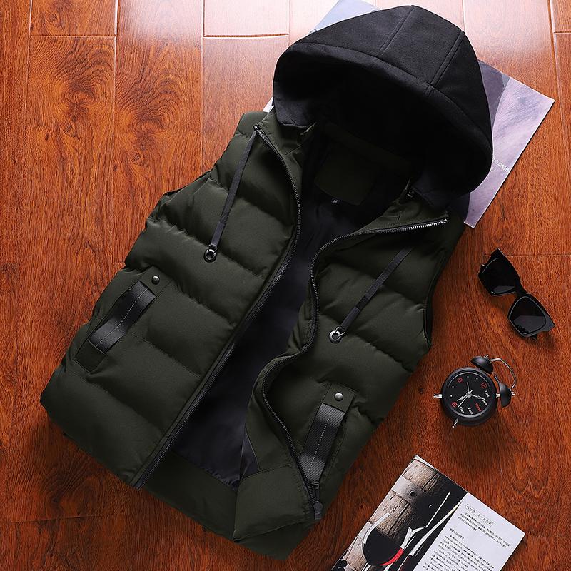Men's Vests Crocodile Brand Men Vest Winter Hooded Sleeveless Jackets Stylish Plus Size Windproof Warm Waistcoat