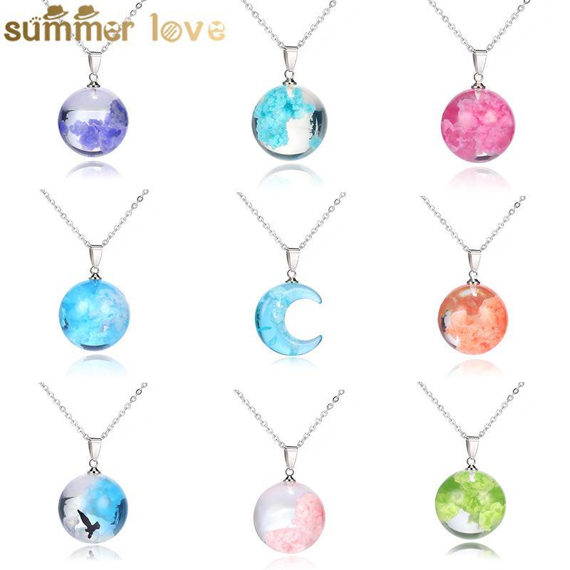 Charms Chic Transparent Resin Rould Ball Moon Pendant Necklace Women Blue Sky White Cloud Chain Fashion Jewelry Gifts For Girl, Bronze;silver
Charms Chic Transparent Resin Rould Ball Moon Pendant Necklace Women Blue Sky White Cloud Chain Fashion Jewelry Gifts For Girl, Bronze;silver