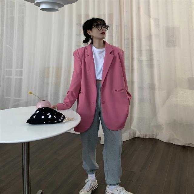 Nomikuma Autumn Women Blazers Coat Korean Causal Solid Suit Jacket Long Sleeve Notched Collar Blazer Feminimos 6B235 210930