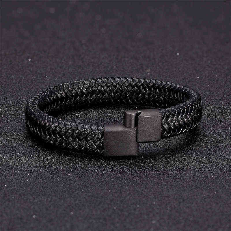 Mkendn Punk Men Leather Bracelet Black Stainless Steel Magnetic Clasp Braided Woven Bangle Pulseras Lovers' Gift
Mkendn Punk Men Leather Bracelet Black Stainless Steel Magnetic Clasp Braided Woven Bangle Pulseras Lovers' Gift