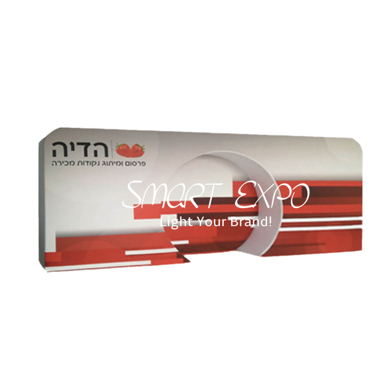 Large Concave Exhibition Advertising Display Box Wall Stand with Strong Dia43mm Aluminum Tubing Structure Circle Cave Design Tension Fabric Printing