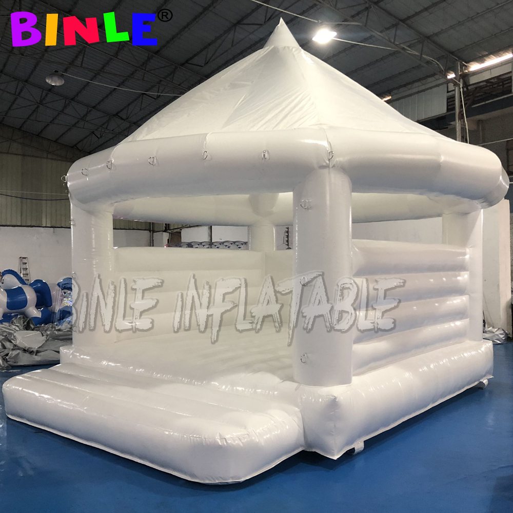 Commercial inflatable wedding bounce house inflatables white bouncy caslte jumping bouncer moonwalks for party decoration