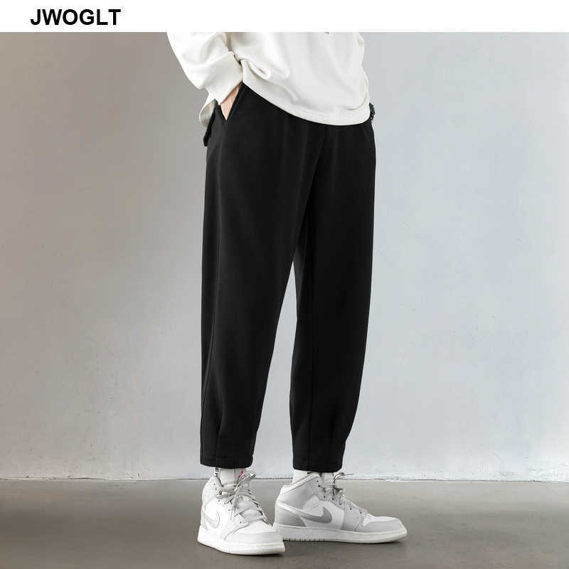 Autumn Winter Jogger Pants Men Drawstring Waist Sweatpants Casual Comfortable Black Gray Track Trousers 210528