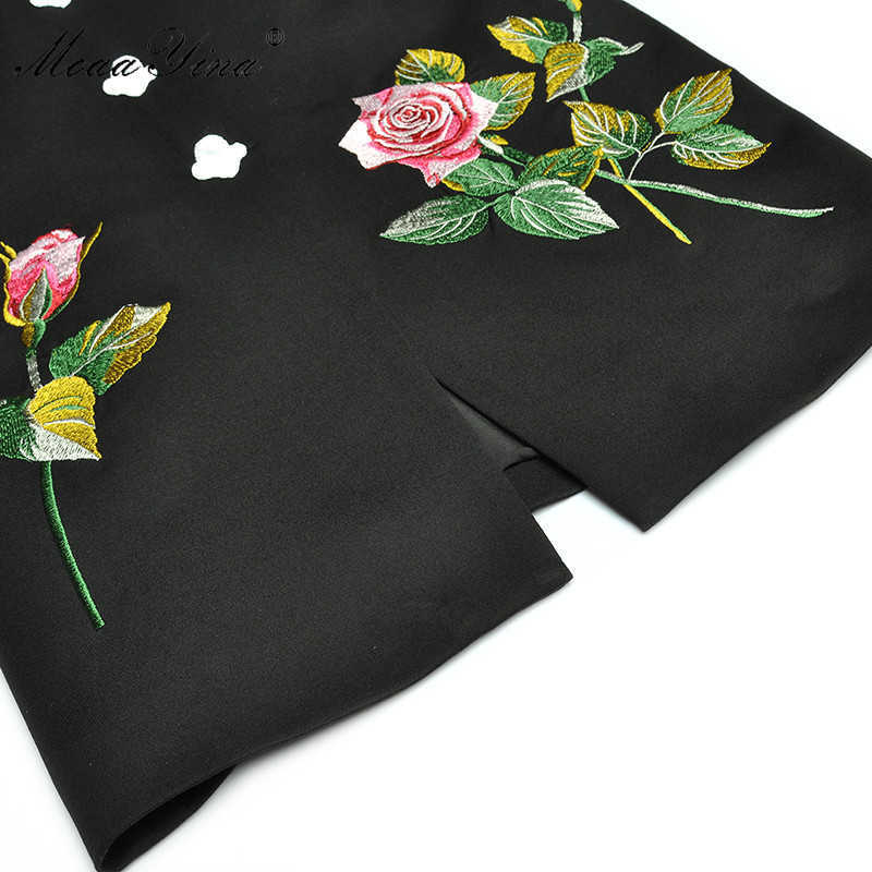 Fashion dress Spring Women Dress Angel Buttons Rose Embroidery drilling Black Slim Elegant Gorgeous Dresses 210524