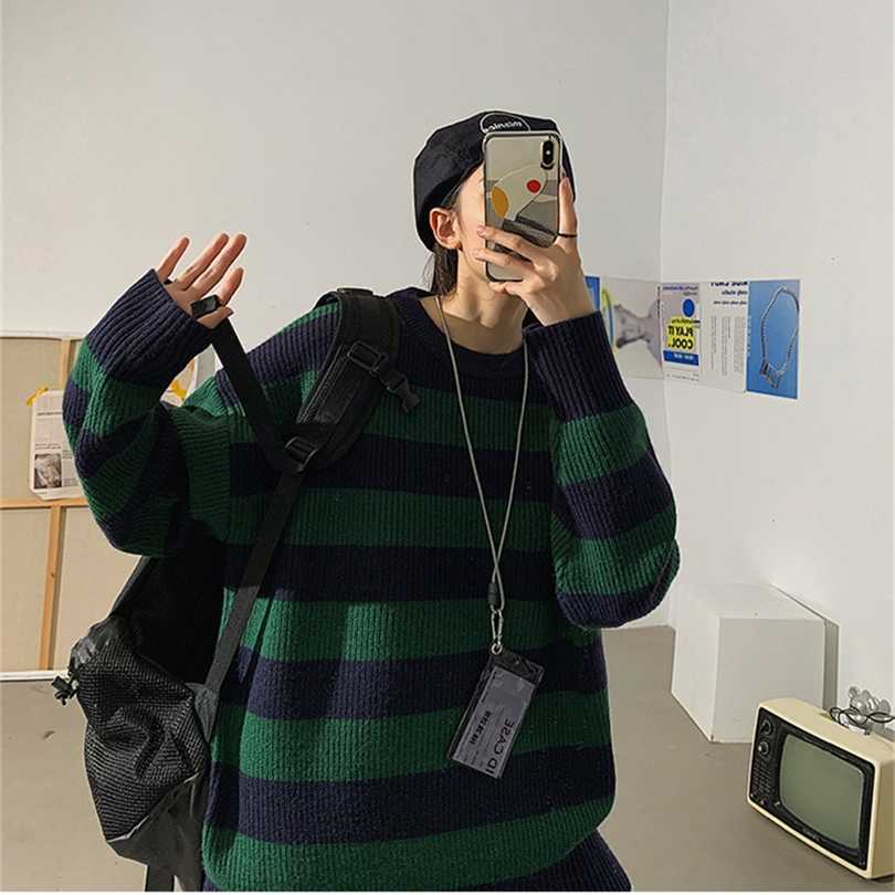 Oversized Pullovers Sweater Jumper Mujer Woman Autumn Winter O-Neck Korean Casual Loose Stripe Thick knitted 211018, Pink
Oversized Pullovers Sweater Jumper Mujer Woman Autumn Winter O-Neck Korean Casual Loose Stripe Thick knitted 211018, Pink