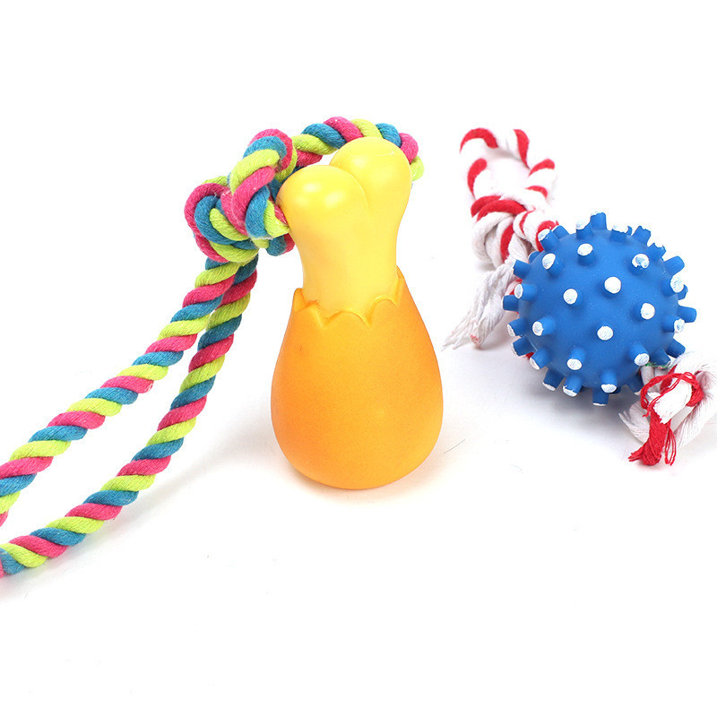 1PC Puzzle Dog Toys Molar Teeth Sounding Vinyl Toy Drawstring Football Chicken Leg Bone Pet Toy Dogs Pets Accessories