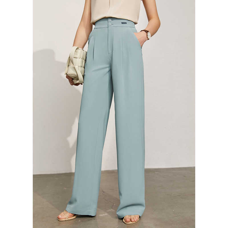 Minimalism Spring Women's Pants Offical Lady Solid High Waist Loose Female Suit Causal 1217 210527