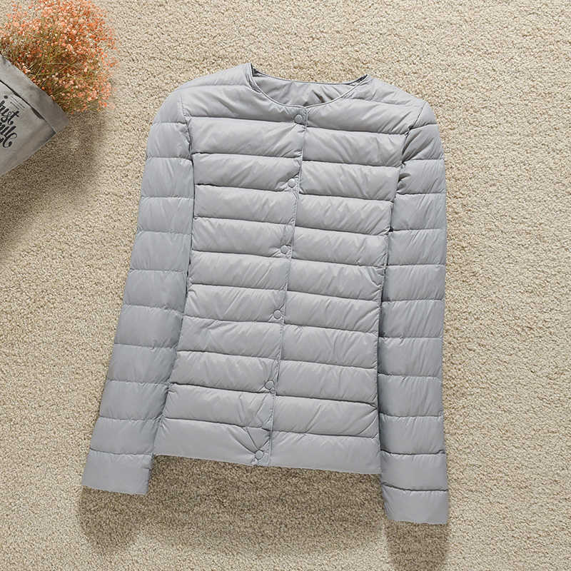 Lightweight Padded Jackets Women's Jackets Spring Collarless Ultralight Quilted Coat for Women Warm Winter Down Coats Light 210819