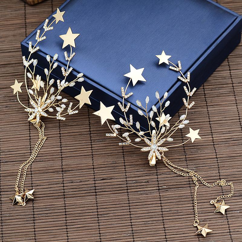 Hair Clips & Barrettes Bride Sweet Pair Of Long Tassel Accessories Gold Five-pointed Star Hairpin Wedding Dress, Golden;silver
Hair Clips & Barrettes Bride Sweet Pair Of Long Tassel Accessories Gold Five-pointed Star Hairpin Wedding Dress, Golden;silver