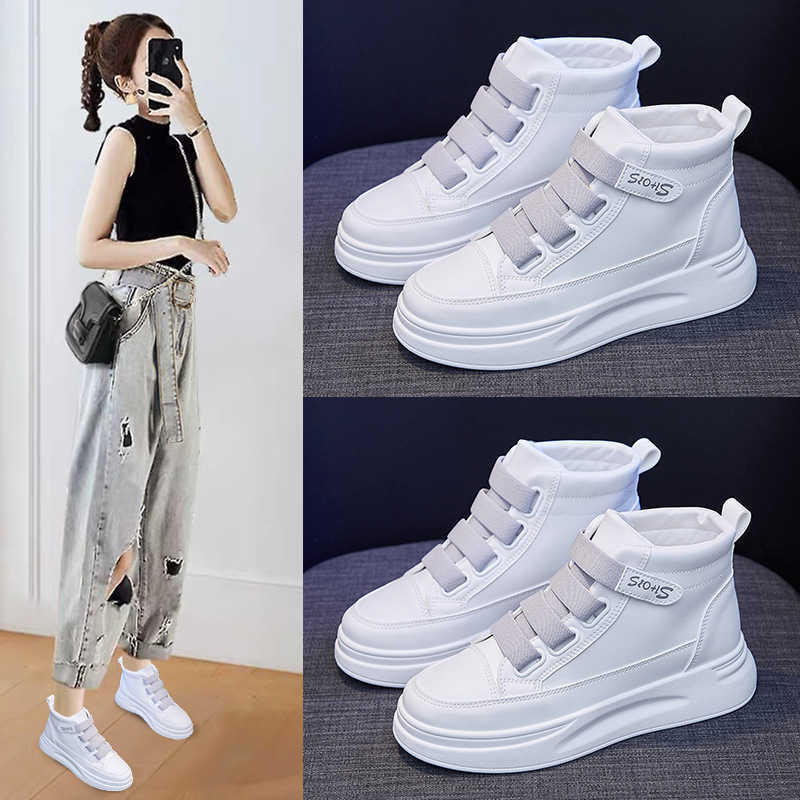 High-top White Shoes Women's Autumn 2021 New Thick-soled Platform Shoes Women's Running Casual Shoes Sneakers Y0907