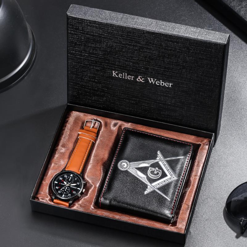 Wristwatches Gift Set For Men Masonic Watch Wallet Men's Quartz Arabic Numerals Watches Male Leather Christmas Gifts Box Dad, Watch set a
Wristwatches Gift Set For Men Masonic Watch Wallet Men's Quartz Arabic Numerals Watches Male Leather Christmas Gifts Box Dad, Watch set a