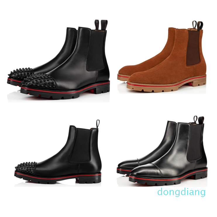 Designer-2021 Red Bottom Men Boot Designer boots Fashion Booties Calfskin spikes suede leather reds sole Motorcycle ankle for mens shoe, Grey 
Designer-2021 Red Bottom Men Boot Designer boots Fashion Booties Calfskin spikes suede leather reds sole Motorcycle ankle for mens shoe, Grey
