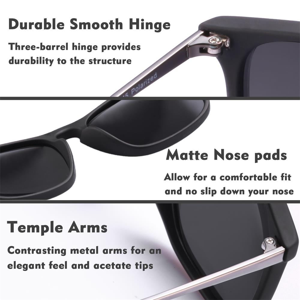 Carfia Vintage Polarized Sunglasses for Men UV Protection Classic Designer Style