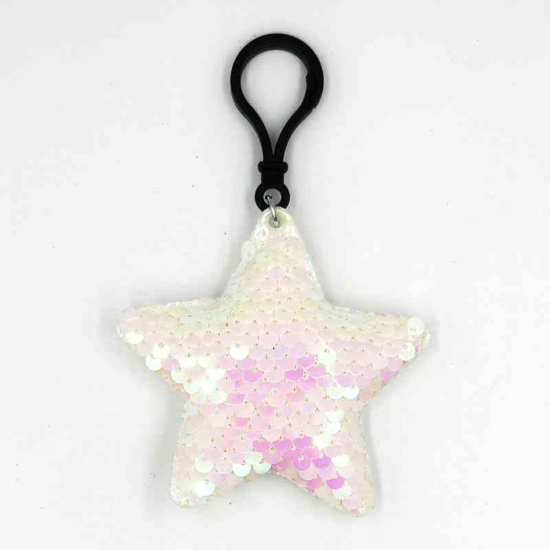 Key Rings Creative Selling Fish Scale Sequin Chain Girl Backpack Small Pendant Fashion Bag China Red Five Pointed Star