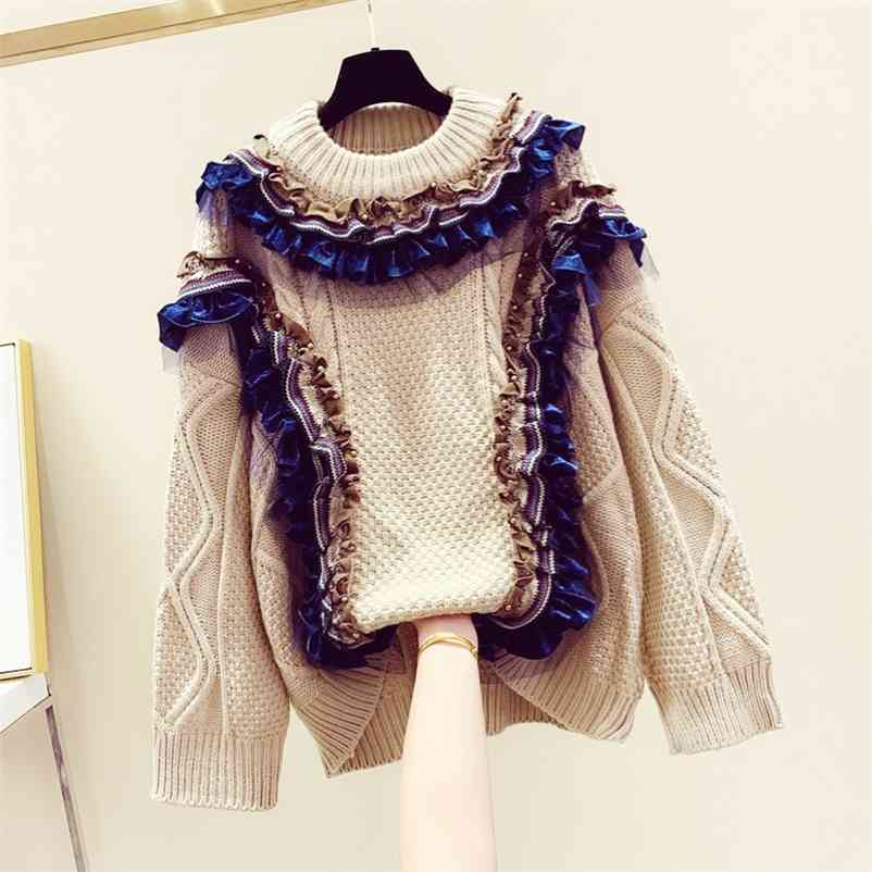 Luxury Flouncing Thicken Sweater Autumn Winter Women's Long Sleeves Knitted Tops Ladies Pullover Mujer A3867 210519, Beige
Luxury Flouncing Thicken Sweater Autumn Winter Women's Long Sleeves Knitted Tops Ladies Pullover Mujer A3867 210519, Beige