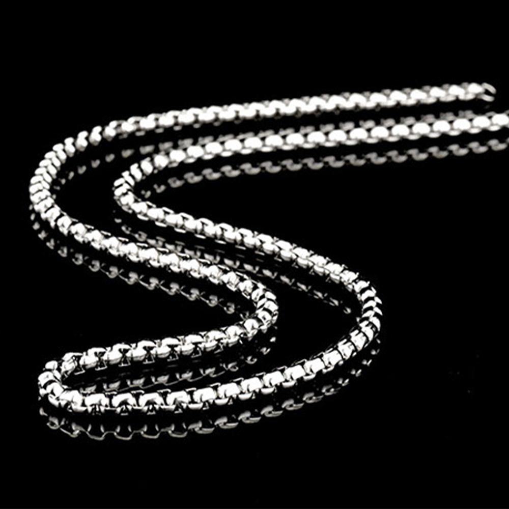 2.5mm-5.5mm Stainless Steel Necklace Rolo Twist Chain Link for Men Women 45cm-75cm Length with Velvet Bag