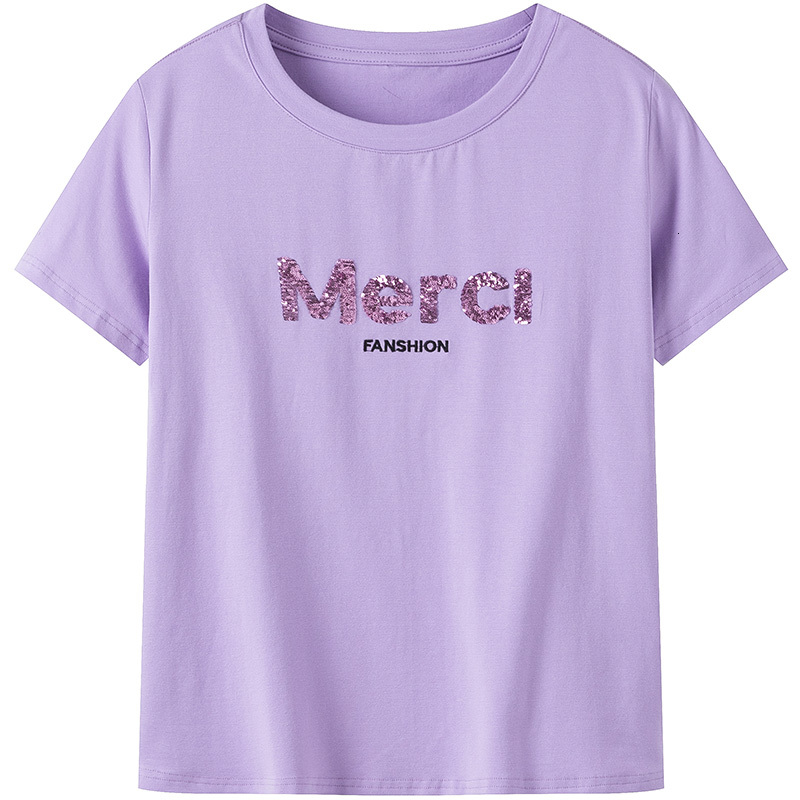 Women's T-Shirt Women Tee Casual Round Collar Short Sleeve Sequins Letter Embroidery Simple Style T-shirt Female Loose Streetwear, Black
Women's T-Shirt Women Tee Casual Round Collar Short Sleeve Sequins Letter Embroidery Simple Style T-shirt Female Loose Streetwear, Black
