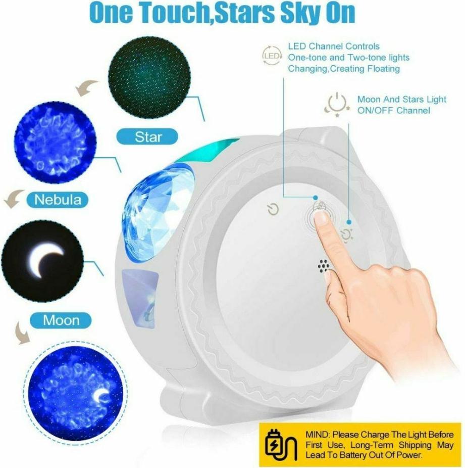 Star Projector Night Light Galaxy Projector Light Smart Life Work with Alexa Home Ocean Wave Night Sky Projector Star Lights for Party& Kids