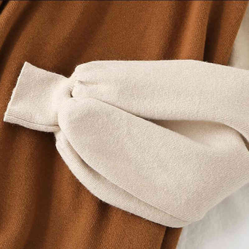 Autumn Winter Sweater Dress Women Long Sleeve O-neck Knitted Dress Vintage Female Sweater Bottoming Slim A Line Dresses 210521