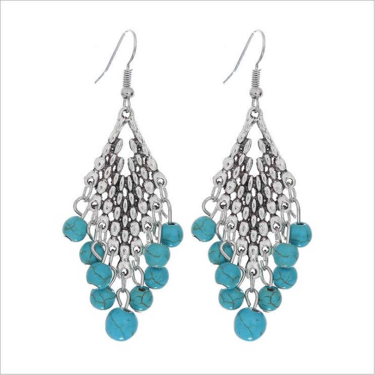 women's round beads Tibetan silver turquoise Dangle Chandelier earrings GSTQE011 fashion gift national style women DIY earring
women's round beads Tibetan silver turquoise Dangle Chandelier earrings GSTQE011 fashion gift national style women DIY earring