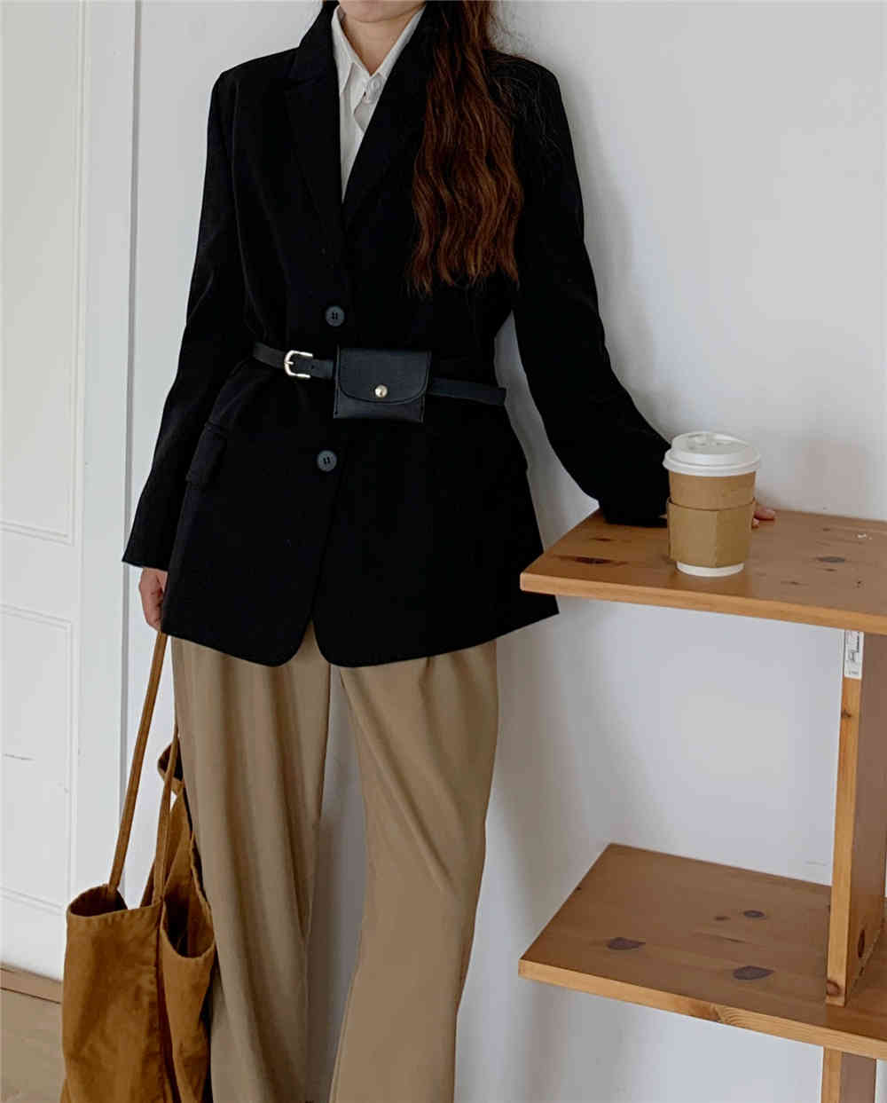 Vintage Women Autumn Chic Single Breasted Female Long Sleeve Solid Jackets Ladies Korean Style Mujer Chaqueta With Bag 210520