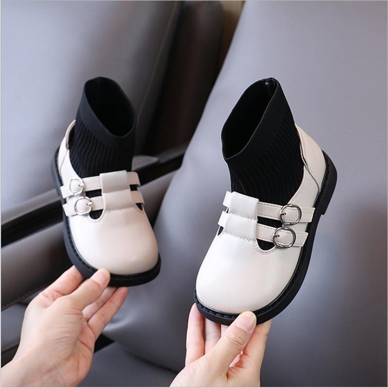 Boots 2021 Autumn Girls Shoes British Style Socks Leather Stitching Princess Elastic Ankle Toddler Children, Black;grey
Boots 2021 Autumn Girls Shoes British Style Socks Leather Stitching Princess Elastic Ankle Toddler Children, Black;grey