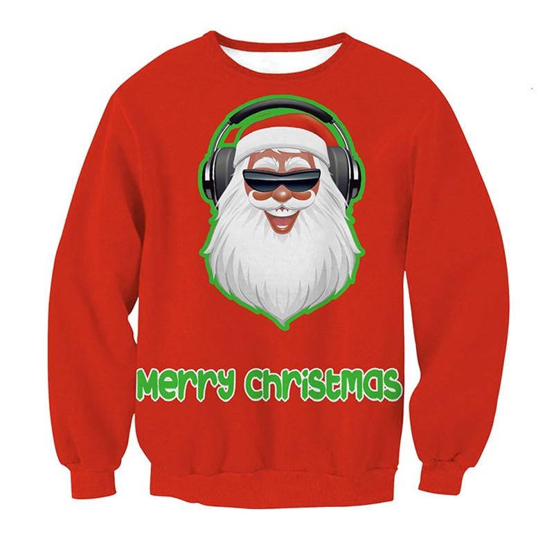 Men's Sweaters Men Women Santa Ugly Christmas Sweater Jumper Tops 3D Funny Print Autumn Winter Xmas Clothing Pullover Holiday Party Sweatshi
