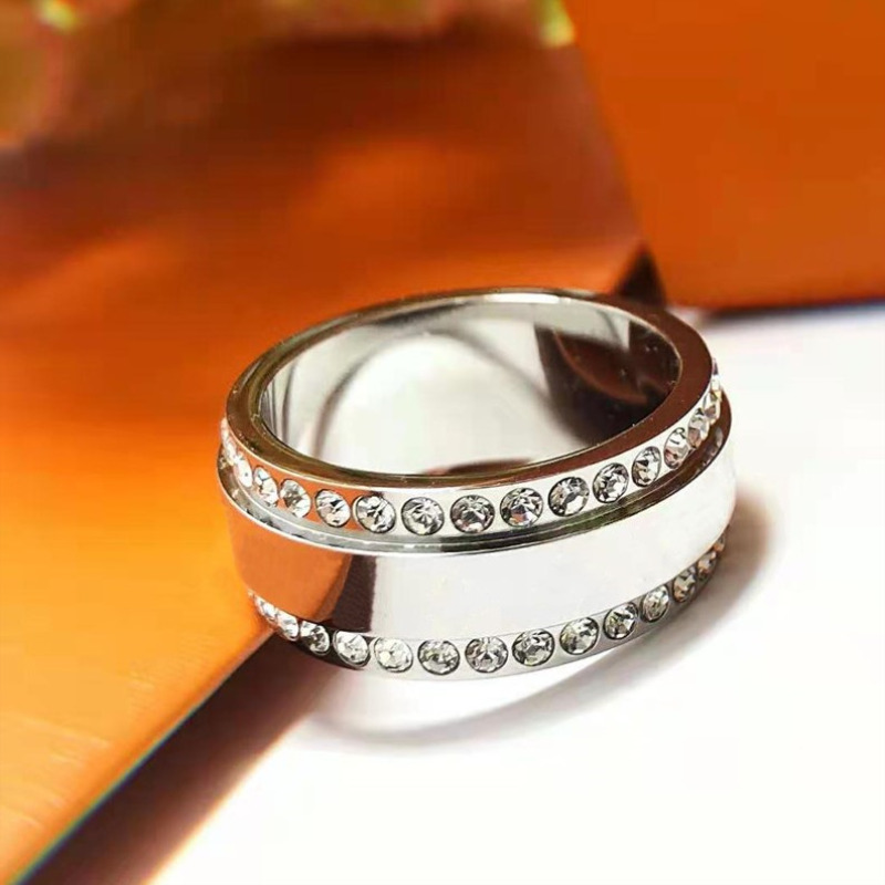 Stone Ring for Man Woman Unisex Fashion Rings Jewelry Gifts Accessories 3 Color With Box