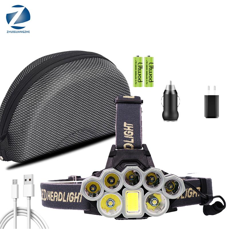 Headlamps Powerful Led Headlamp Headlights Bulbs USB Rechargeable 18650 Battery Head Torch Lamp Waterproof 5000 Lumens Lantern
Headlamps Powerful Led Headlamp Headlights Bulbs USB Rechargeable 18650 Battery Head Torch Lamp Waterproof 5000 Lumens Lantern