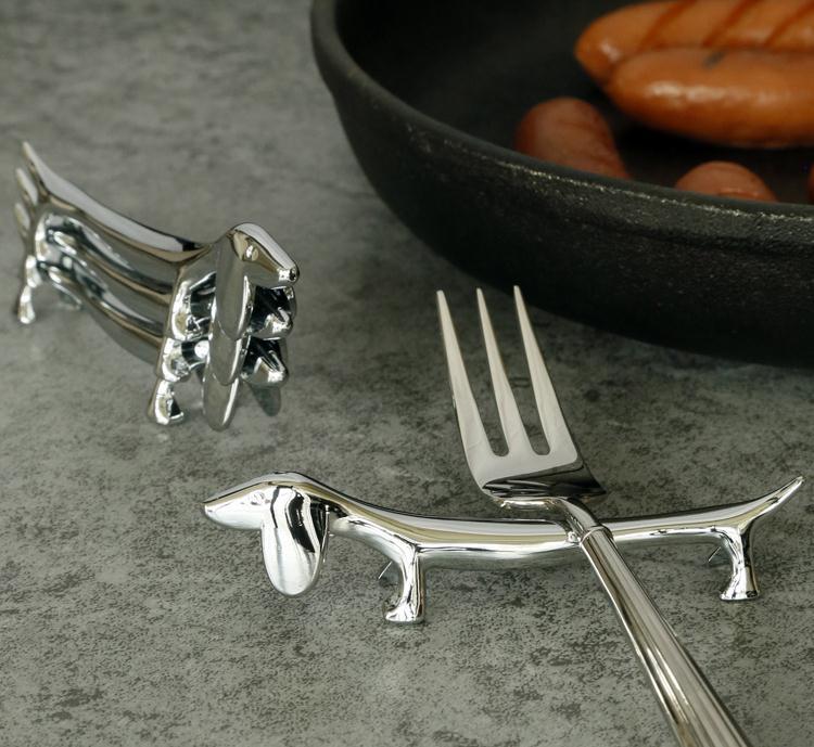 100pcs Creative Dachshund Style Chopsticks Rest 4 Colors Zinc Alloy Cutlery Holder Hotel Restaurant Dog Chopsticks Rack