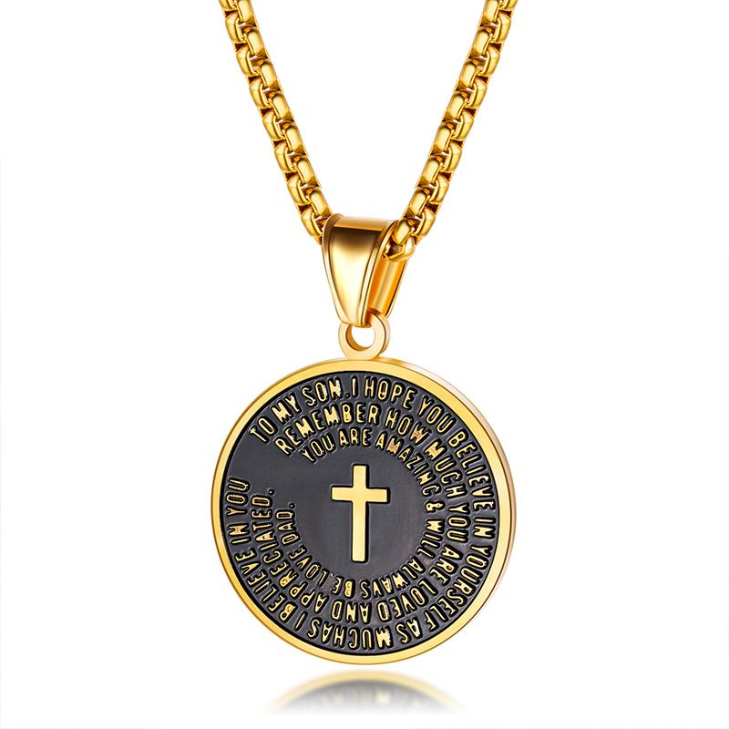 Pendant Necklaces Retro Religious Circular Scripture Necklace For Men Fashion Classic Cross Stainless Steel Christian Believer Party Gift
Pendant Necklaces Retro Religious Circular Scripture Necklace For Men Fashion Classic Cross Stainless Steel Christian Believer Party Gift