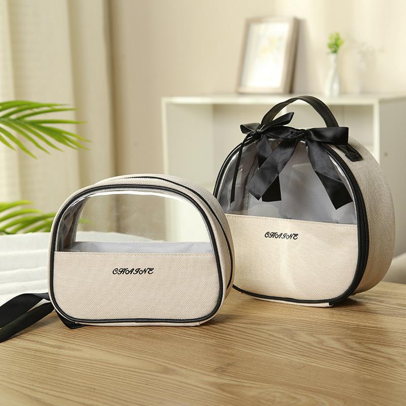 Sacs cosmétiques cas sac créatifs transparent mode coréen rangement portable rangement grande capacité exquise dames de toilette