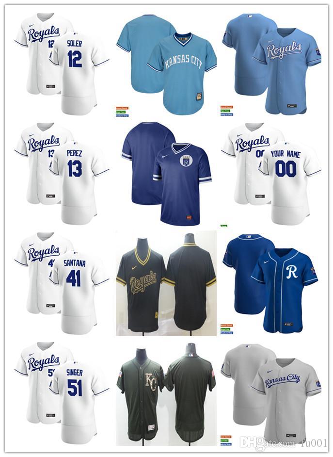 Men Women Youth Kansas City Royals 13 Salvador Perez 41 Carlos Santana 51 Brady Singer 12 Jorge Soler Custom Baseball Jersey, Blue;black
Men Women Youth Kansas City Royals 13 Salvador Perez 41 Carlos Santana 51 Brady Singer 12 Jorge Soler Custom Baseball Jersey, Blue;black