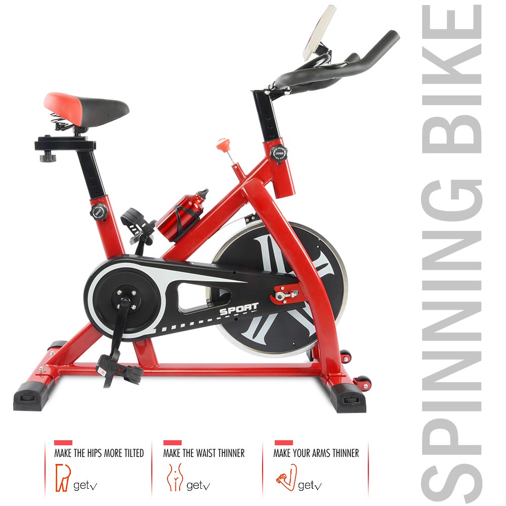 USA Stock Stationary Exercise Bike Fitness Cycling Bicycle Cardio Home Sport Gym Training Red