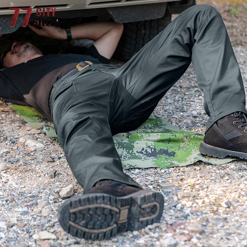100% Cotton Tactical Pants Men IX11 Cargo Military Elasticity Joggers Quality Multi-pocket Mens Trousers SWAT Men's